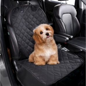 little dog on a cover seat for cars