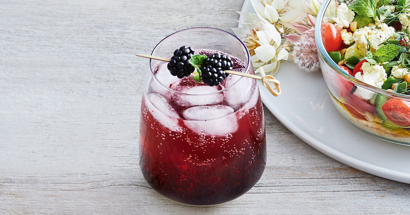 A Glass of Blackberry Vodka Cocktail