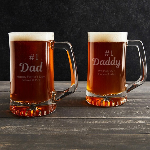 engraved beer steins