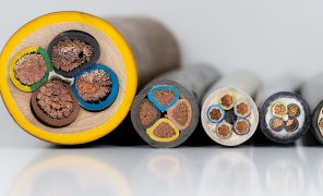 Different types of electrical cables and wires
