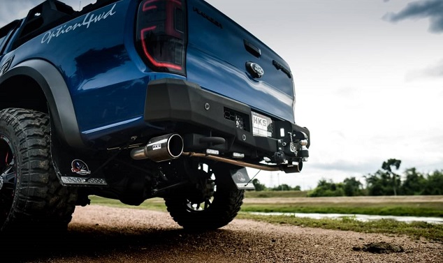 Modified Ford Ranger from behind