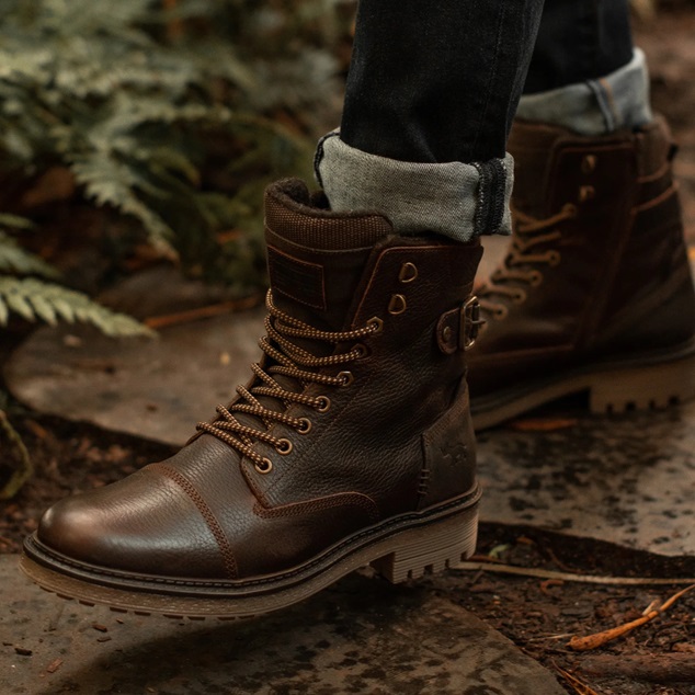 Scotland Lace Up Boots Dark Brown