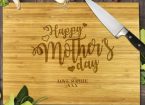 Heart Happy Mother's Day Bamboo Cutting Board 12x16
