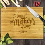 Heart Happy Mother's Day Bamboo Cutting Board 12x16