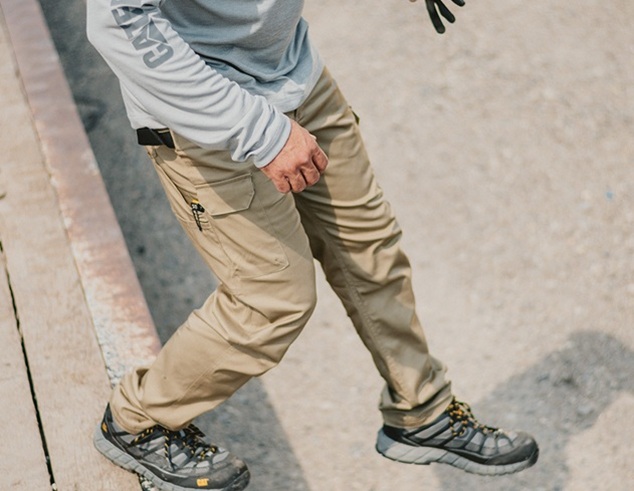 man wearing CAT workwear