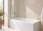 Fixed Bath Shower Screen, 1500 x 750mm with 2 x wall brackets