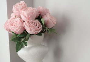 artificial roses in a vase