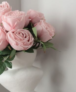 artificial roses in a vase