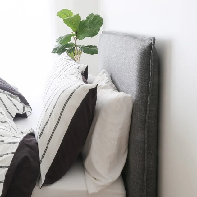 Juno Bedhead with Slipcover King Single Size Charcoal